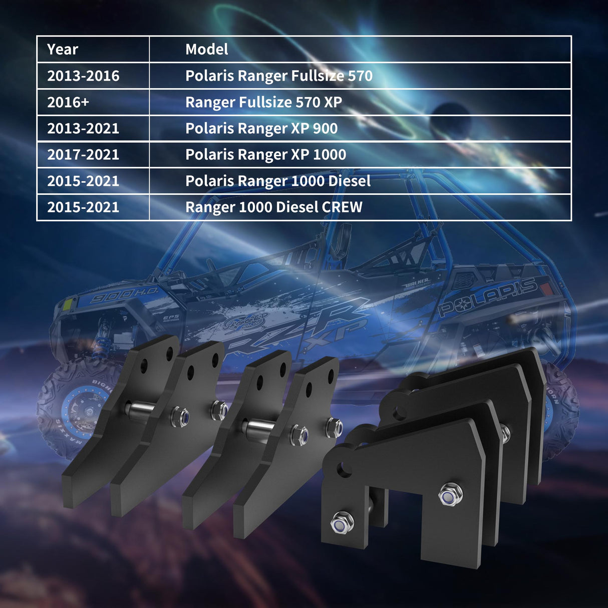 Richeer 3" Front 3" Rear Leveling Kit for Polaris(Ranger)