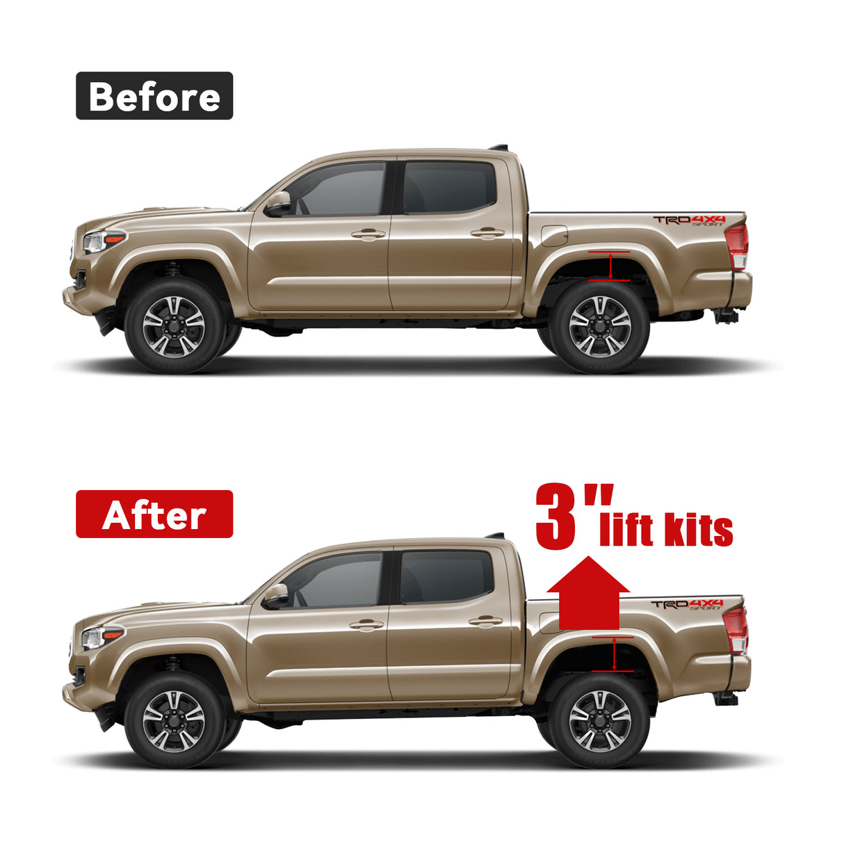 Richeer 3" Rear Leveling Kit for Totota(Tacoma Tundra)