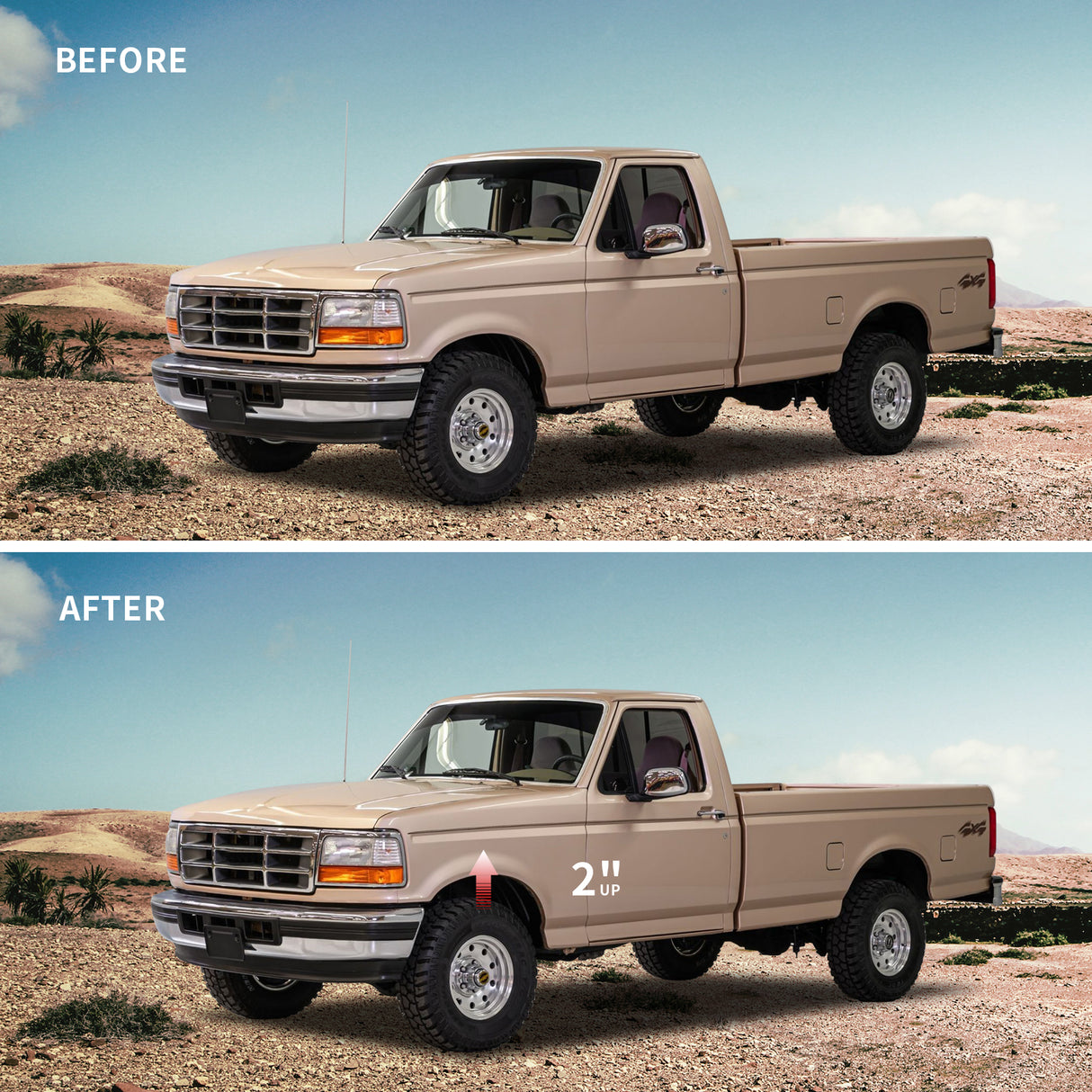 Richeer 2" Front Leveling Kit for Ford (1981-1996 F150)