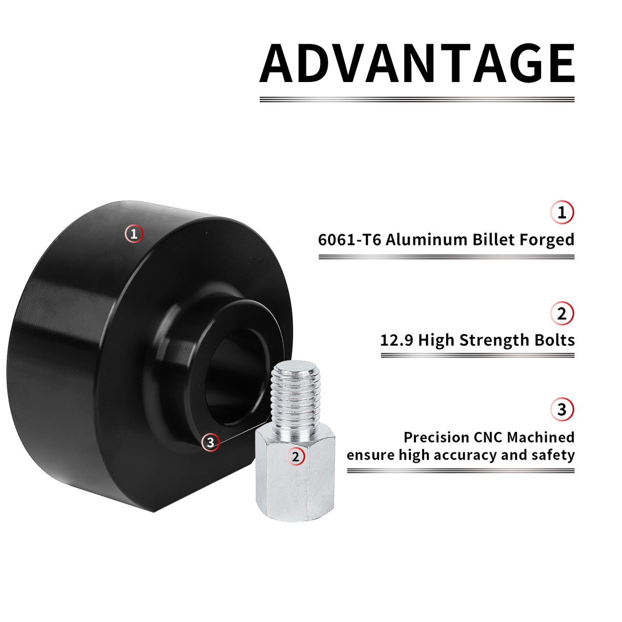 Richeer 2" Front Leveling Kit for Ford (1981-1996 F150)