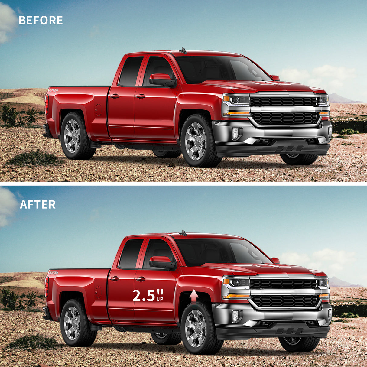 Richeer 2.5" Front Leveling Kit for Chevy and GMC(Sierra, Silverado)