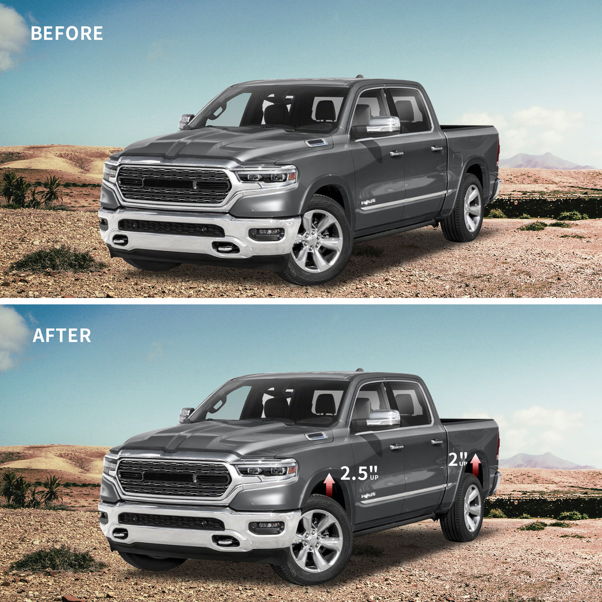 Richeer 2.5" Front 2" Rear Leveling Kit for for Ram(Ram 1500)