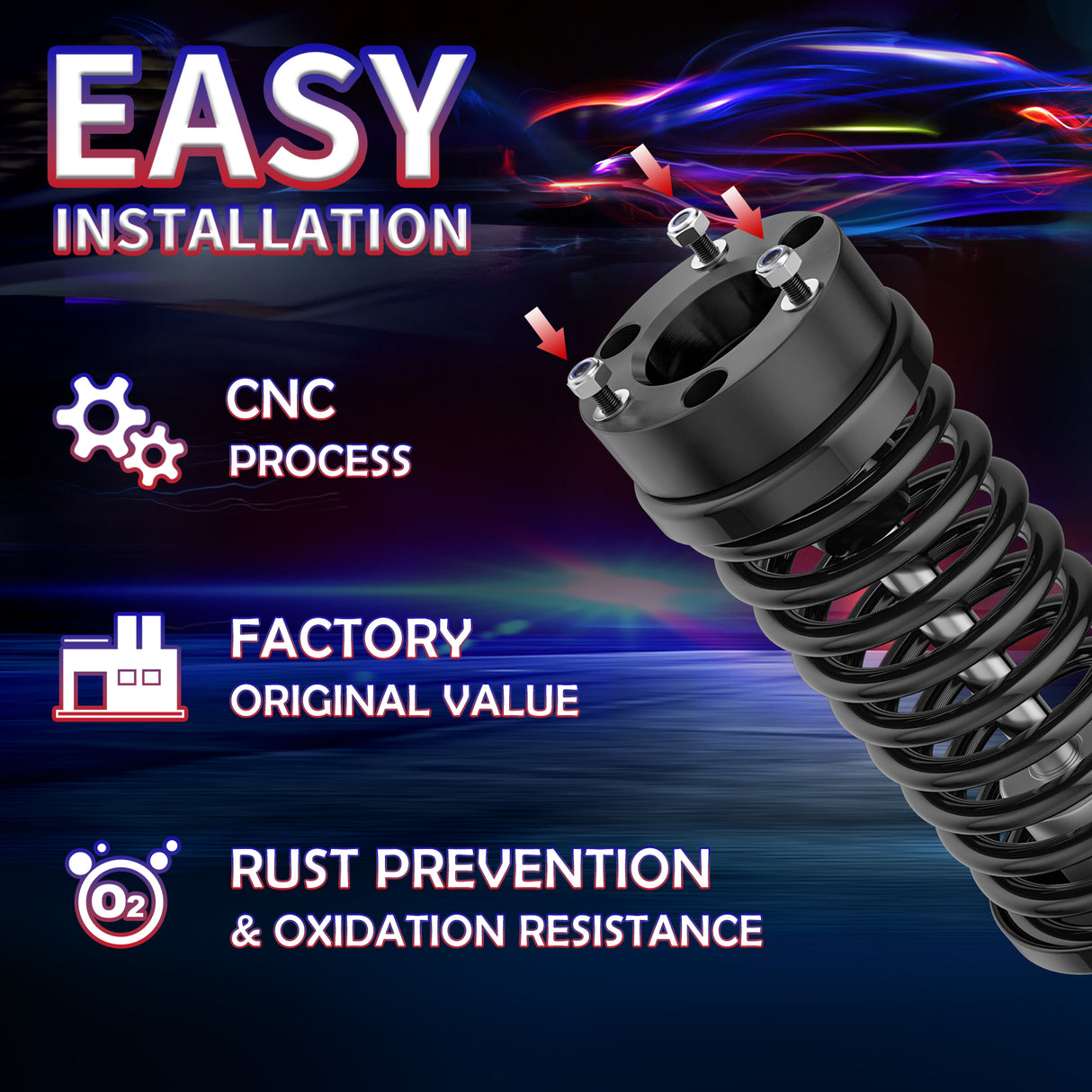 Richeer 2.5" Front 2" Rear Leveling Kit for for Ram(Ram 1500)