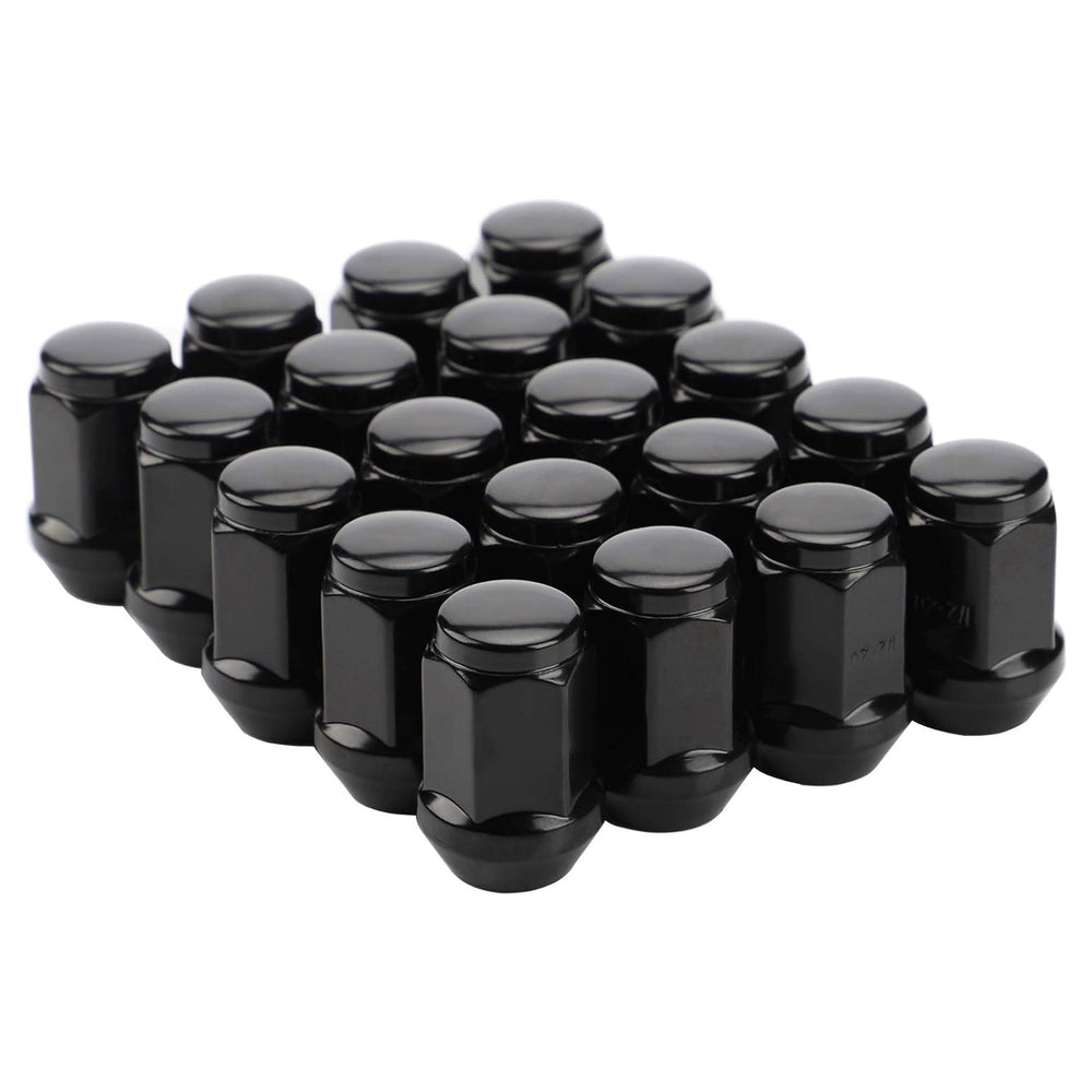 Richeer 1/2-20 Lug Nuts, 20PCS Bulge Acorn, Closed End for Trucks & SUVs - Black