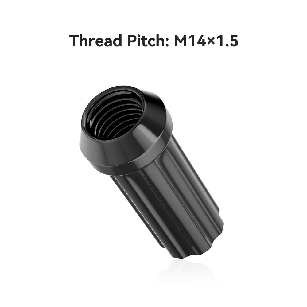 Richeer M14x1.5 Lug Nuts, 32PCS Bulge Acorn, Closed End for Trucks & SUVs - Black