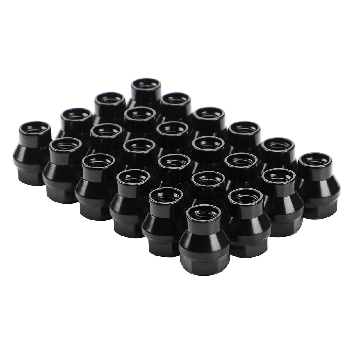 Richeer M12x1.5 Lug Nuts, 24PCS, Open End ET for Trucks & SUVs - Black