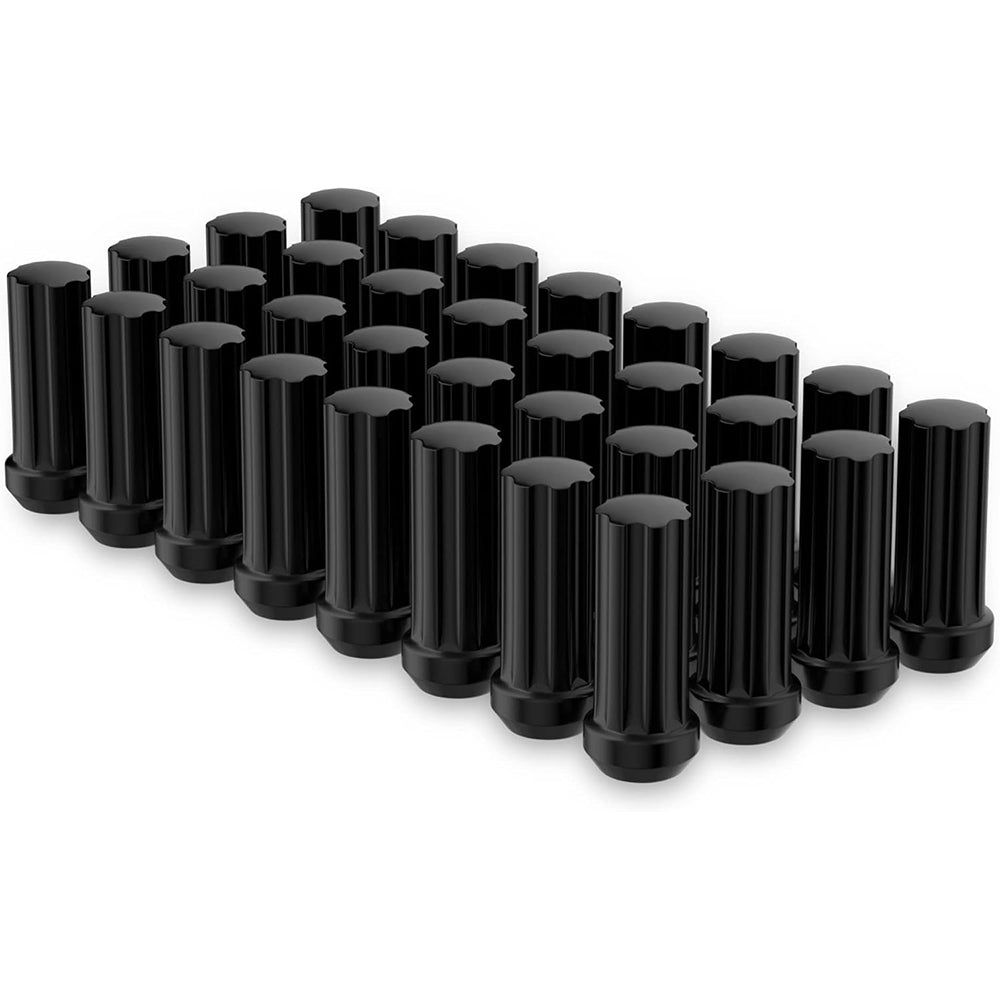 Richeer 9/16-18 Lug Nuts, 32PCS Bulge Acorn, Closed End for Trucks & SUVs - Black