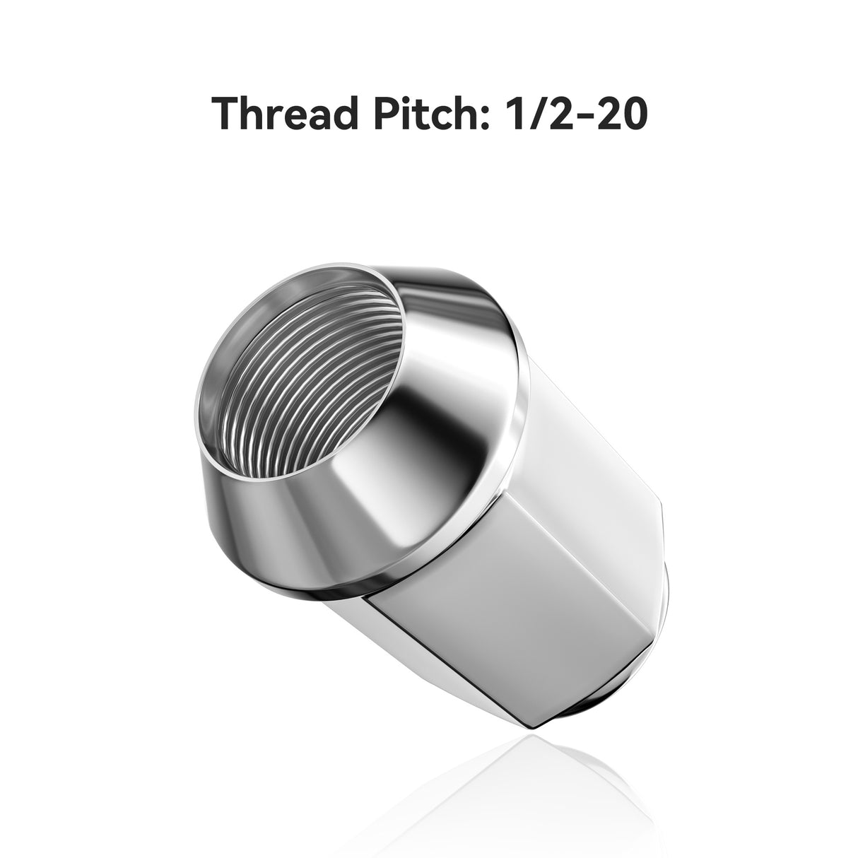 Richeer 1/2-20 Lug Nuts, 20PCS Bulge Acorn, Closed End for Trucks & SUVs - Chrome 1.38"