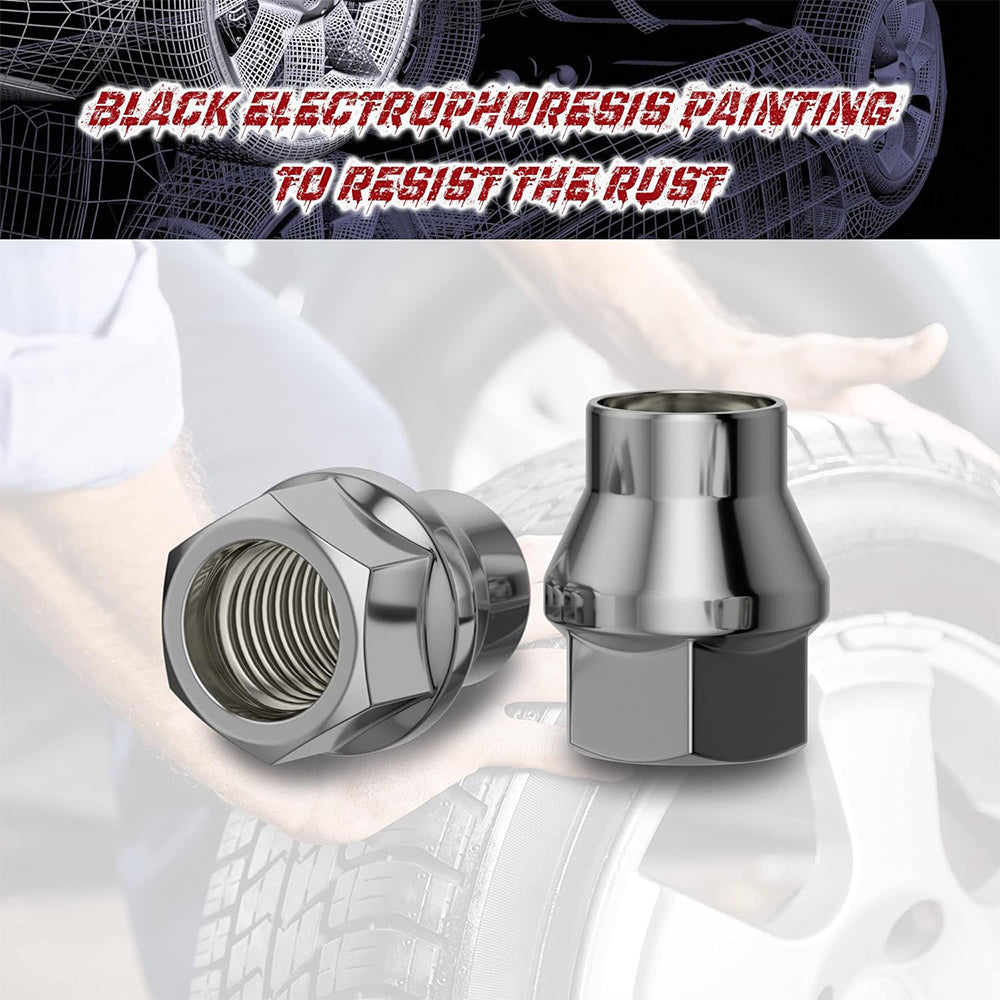 Richeer M12x1.5 Lug Nuts, 24PCS, Open End ET for Trucks & SUV