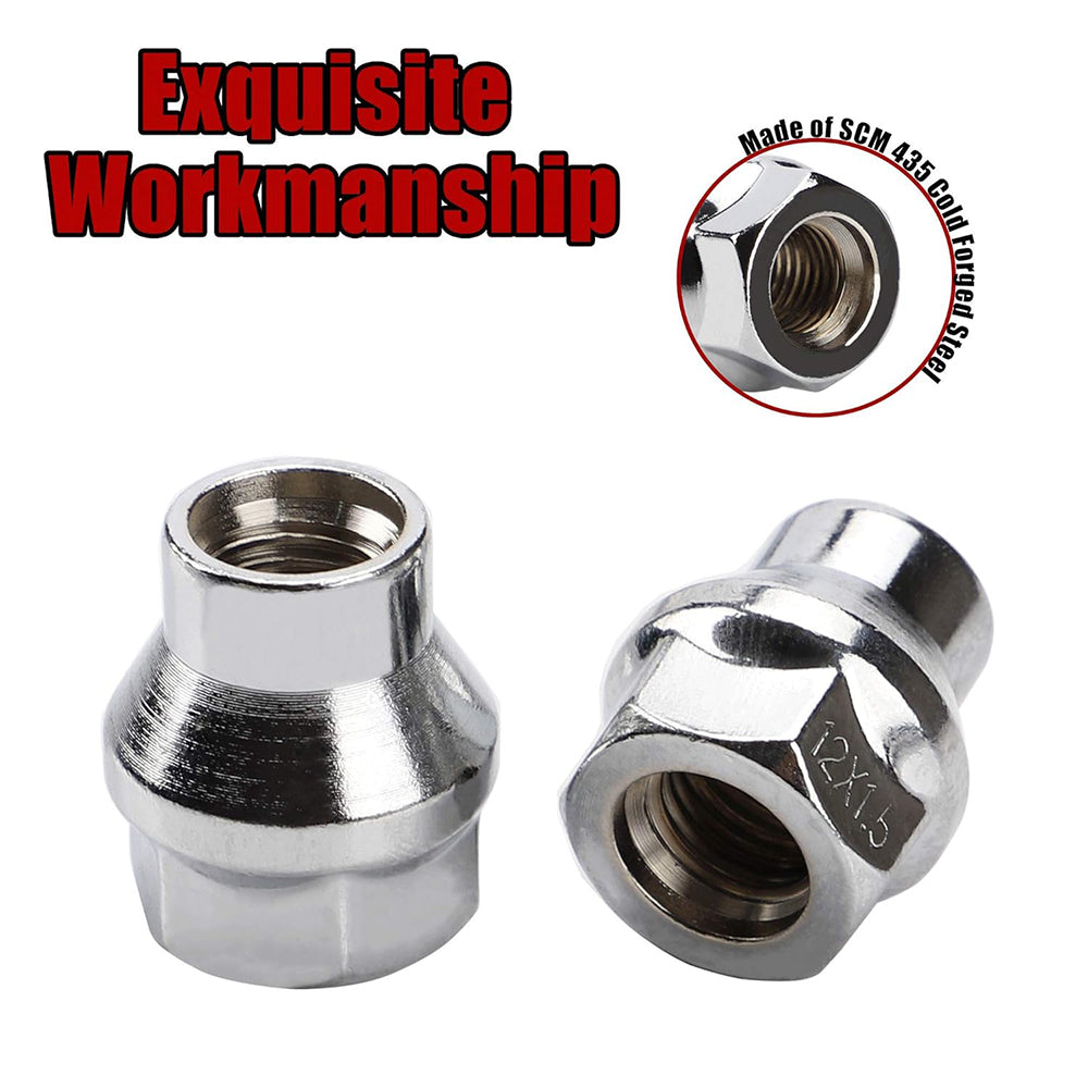 Richeer M12x1.5 Lug Nuts, 24PCS, Open End ET for Trucks & SUV
