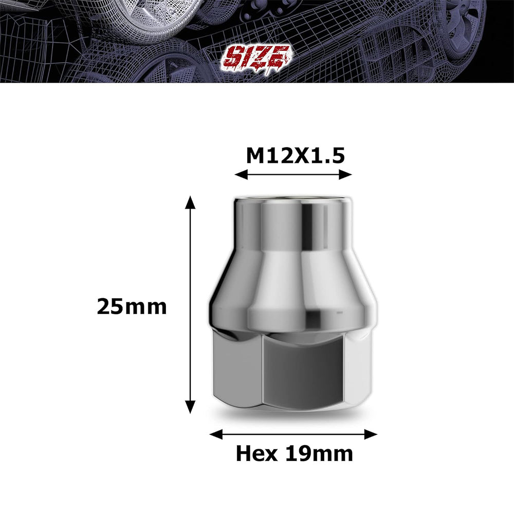 Richeer M12x1.5 Lug Nuts, 24PCS, Open End ET for Trucks & SUV