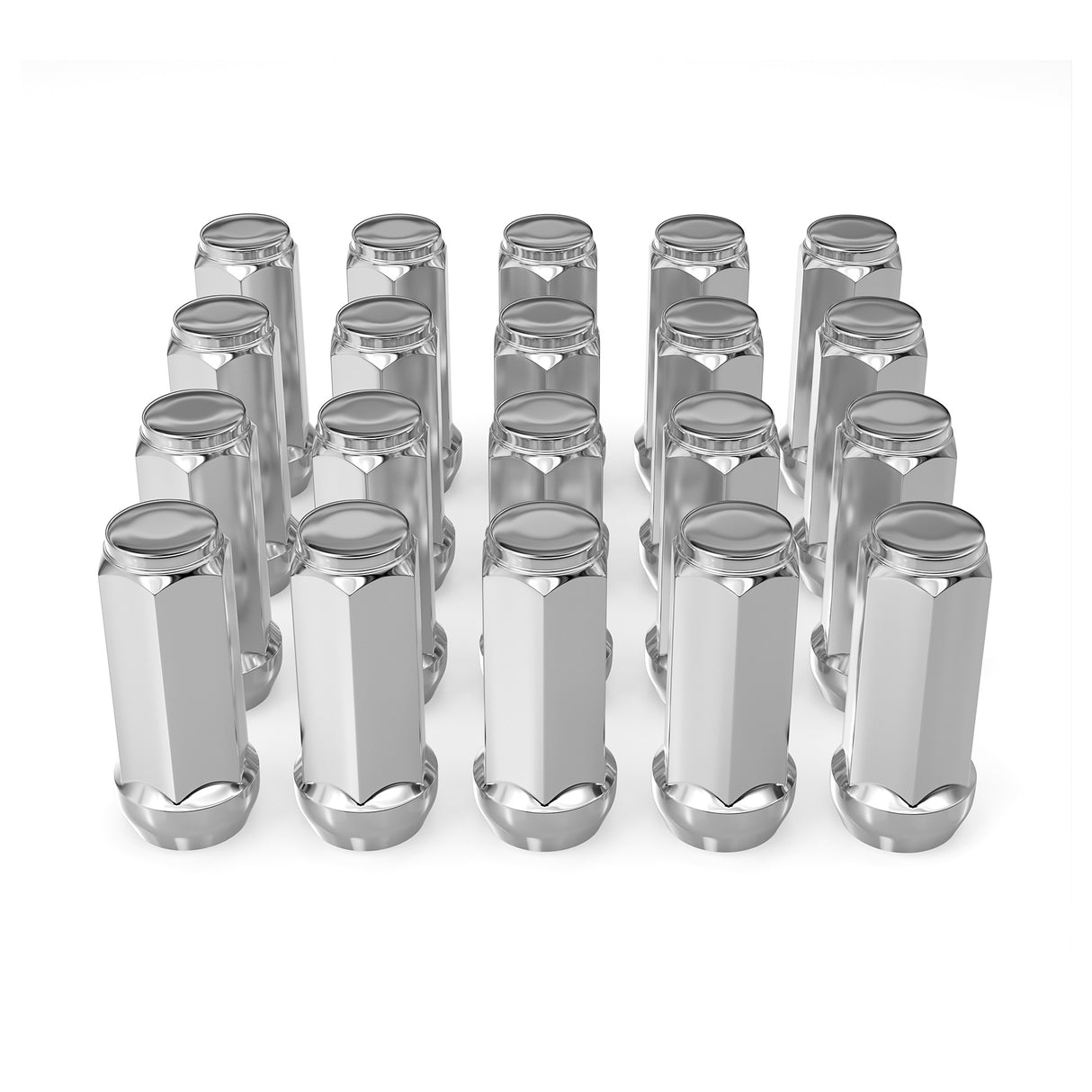 Richeer 1/2-20 Lug Nuts, 20PCS Bulge Acorn, Closed End for Trucks & SUVs - Chrome