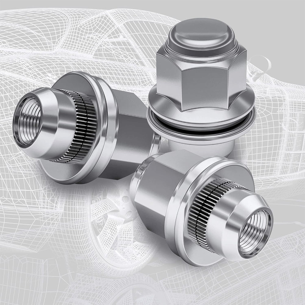 Richeer M12x1.5 Lug Nuts, 20PCS Bulge Acorn, Closed End for Trucks & SUVs - Chrome