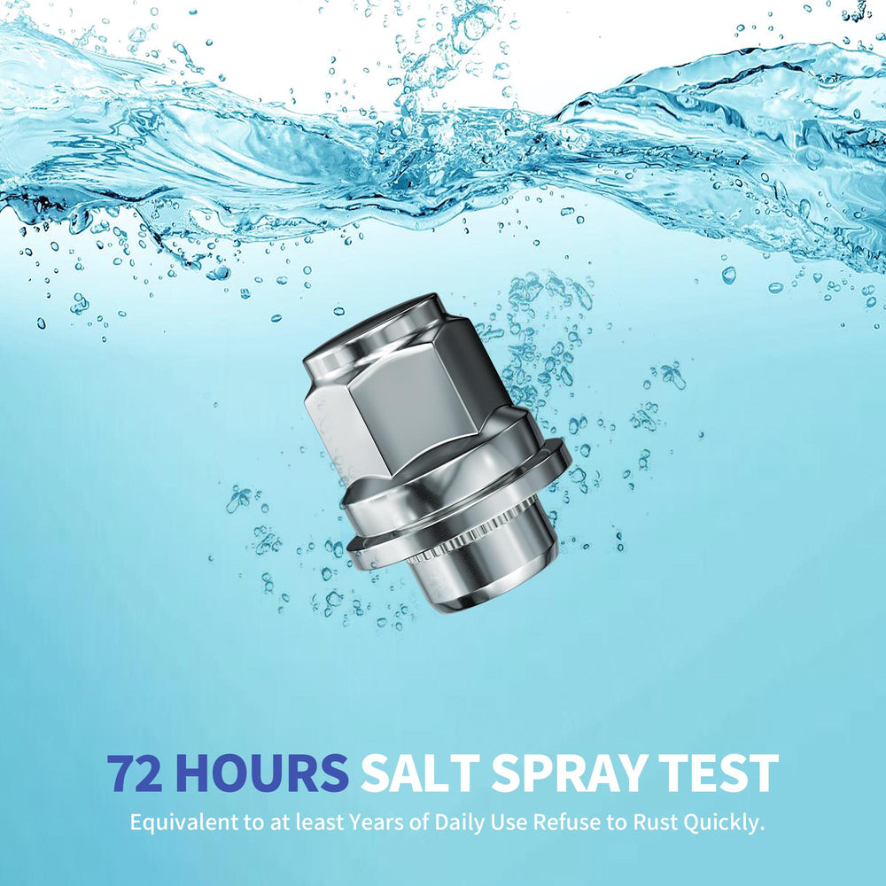 Richeer M12x1.5 Lug Nuts, 24PCS Bulge Acorn, Closed End for Trucks & SUVs - Chrome