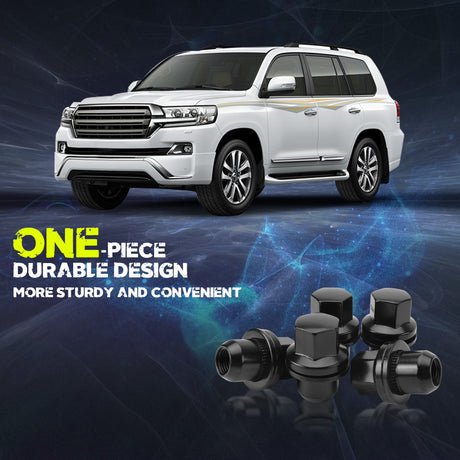 Richeer M14x1.5 Lug Nuts, 20PCS Bulge Acorn, Closed End for Trucks & SUVs - Black