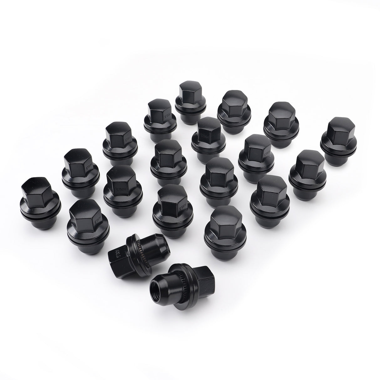 Richeer M14x1.5 Lug Nuts, 20PCS Bulge Acorn, Closed End for Trucks & SUVs - Black