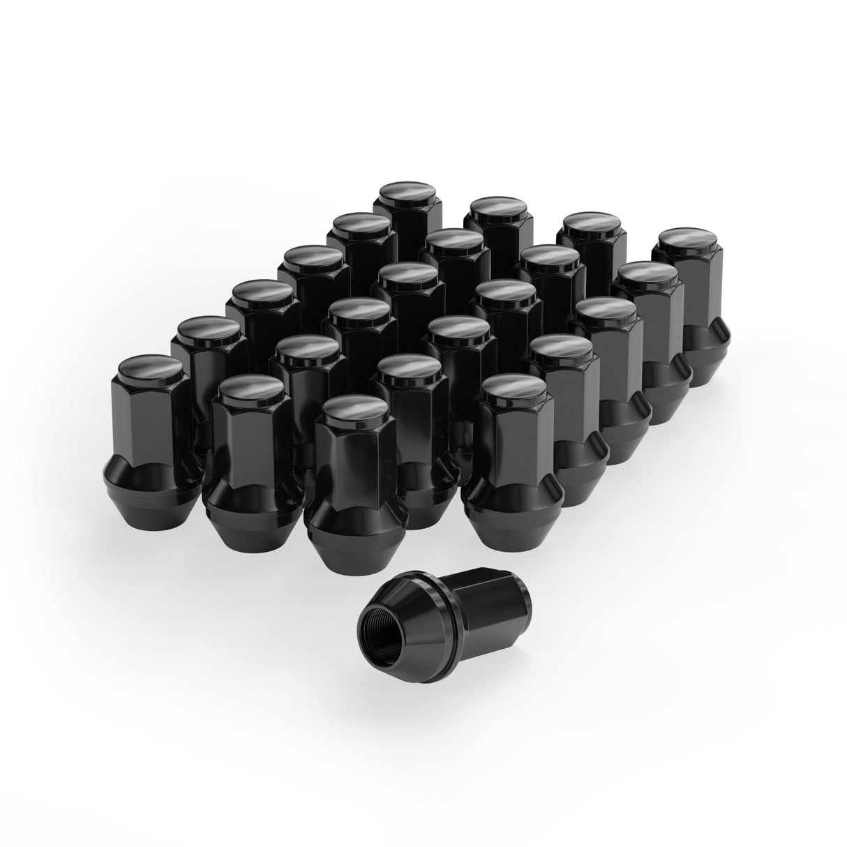 Richeer M14x2 Lug Nuts, 24PCS Bulge Acorn, Closed End for Trucks & SUVs - Black