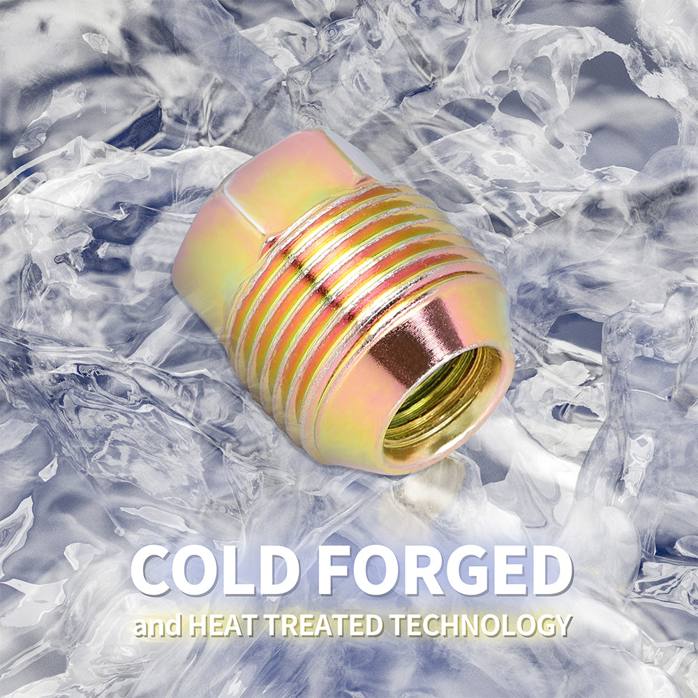 Richeer M14x1.5 Lug Nuts, 24PCS Bulge Acorn, Open End for Trucks & SUVs - Chrome