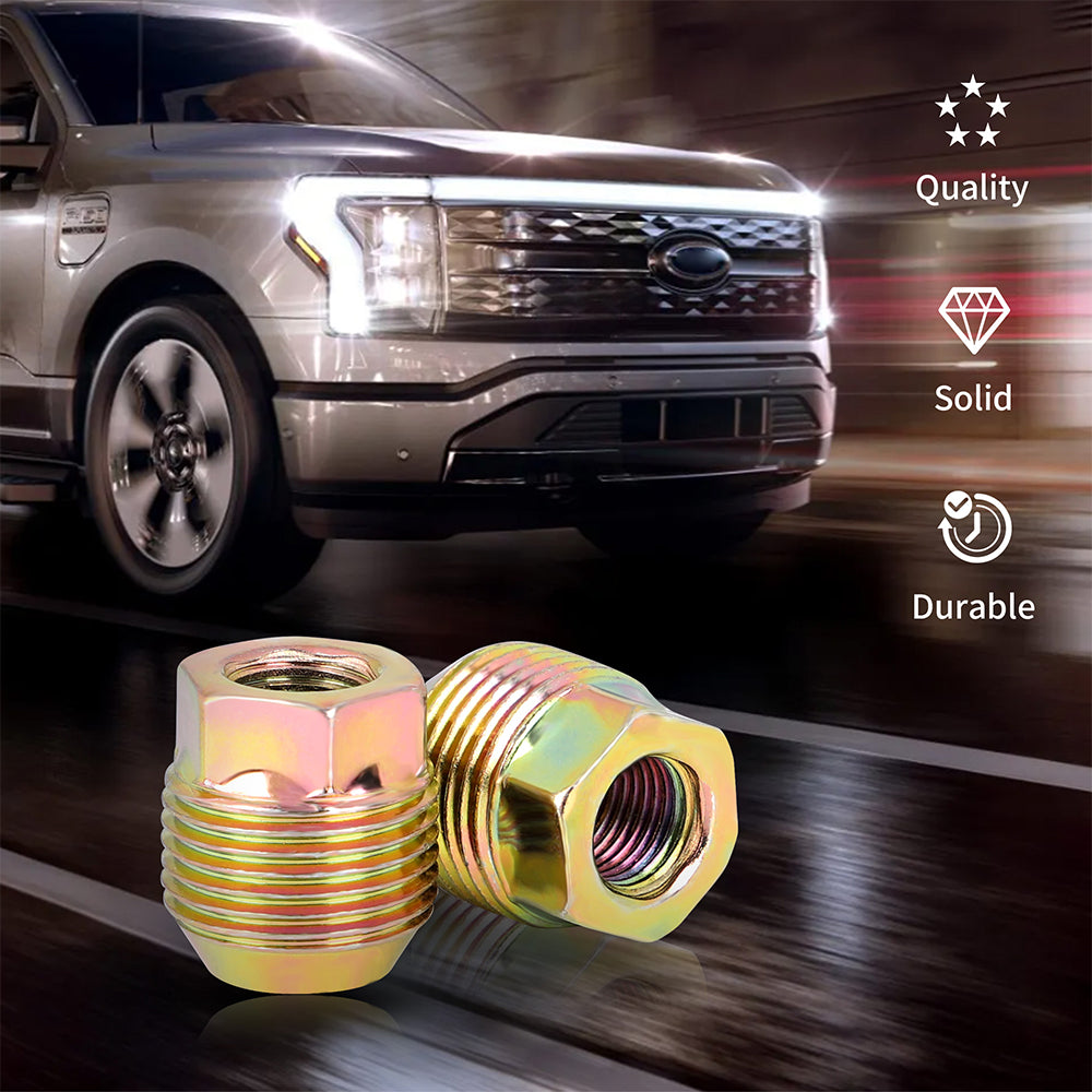 Richeer M14x1.5 Lug Nuts, 24PCS Bulge Acorn, Open End for Trucks & SUVs - Chrome