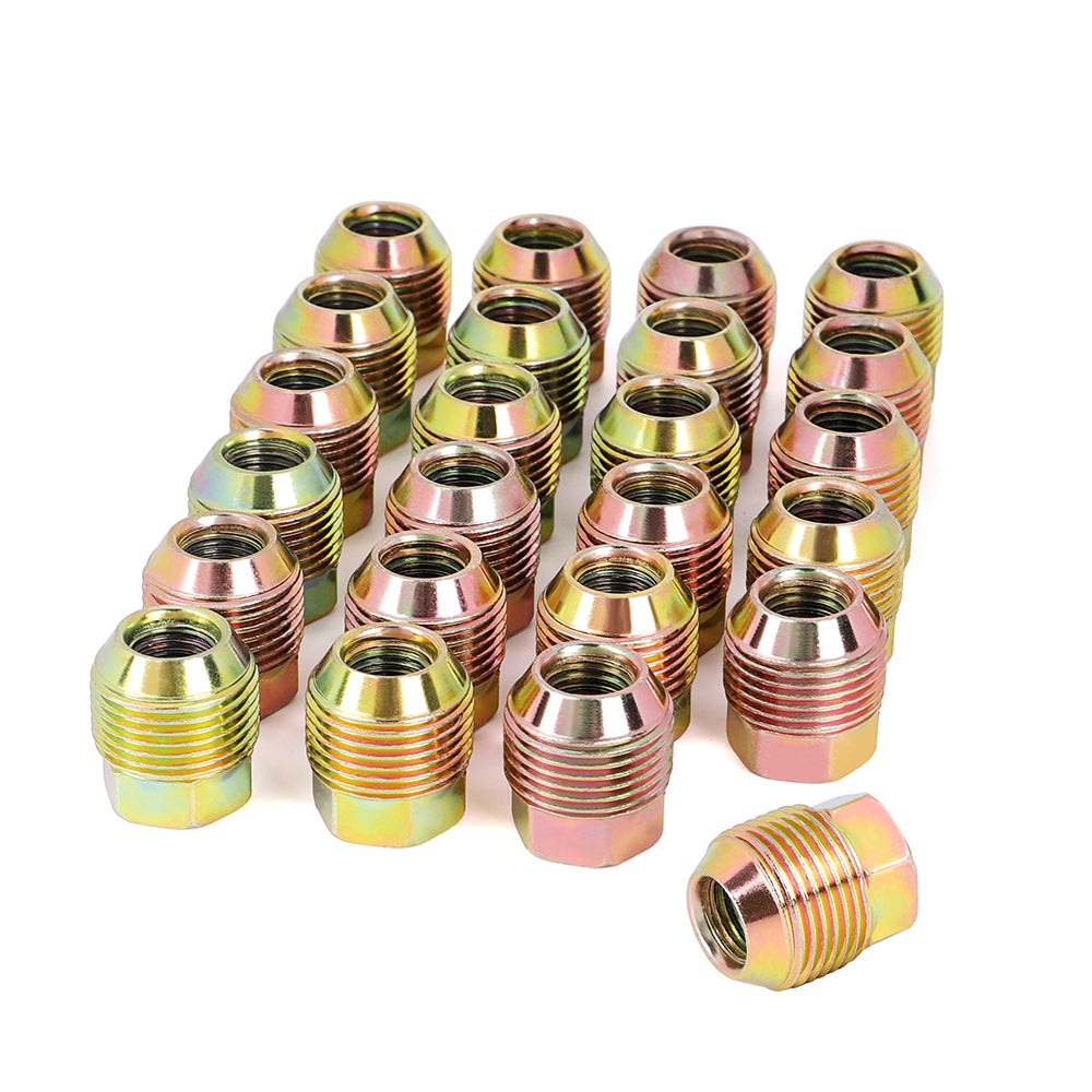 Richeer M14x1.5 Lug Nuts, 24PCS Bulge Acorn, Open End for Trucks & SUVs - Chrome