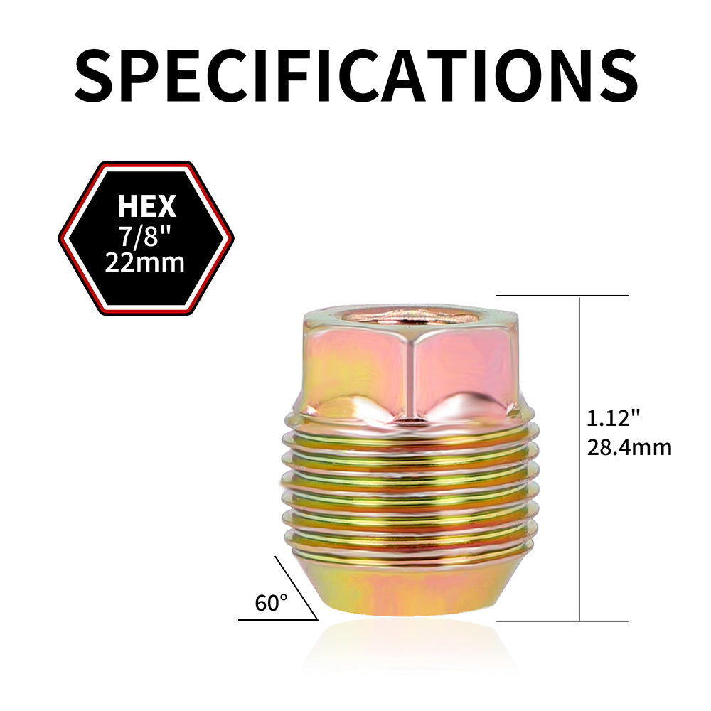 Richeer M14x1.5 Lug Nuts, 24PCS Bulge Acorn, Open End for Trucks & SUVs - Chrome