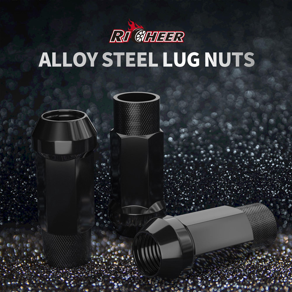 Richeer M12x1.5 Lug Nuts, 20PCS Bulge Acorn, Open End for Trucks & SUVs - Chrome