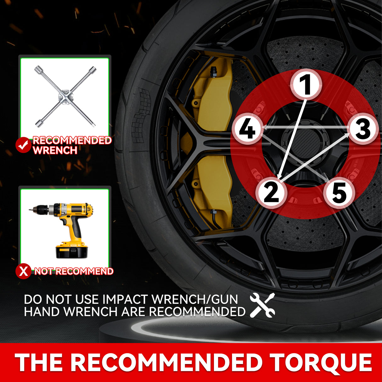 Richeer M12x1.25 Lug Nuts, 20PCS Bulge Acorn, Closed End for Trucks & SUVs - Black