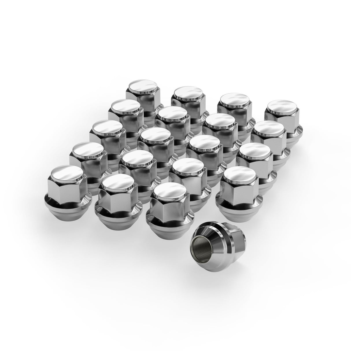Richeer M12x1.5 Lug Nuts, 20PCS Bulge Acorn, Closed End for Trucks & SUVs - Chrome