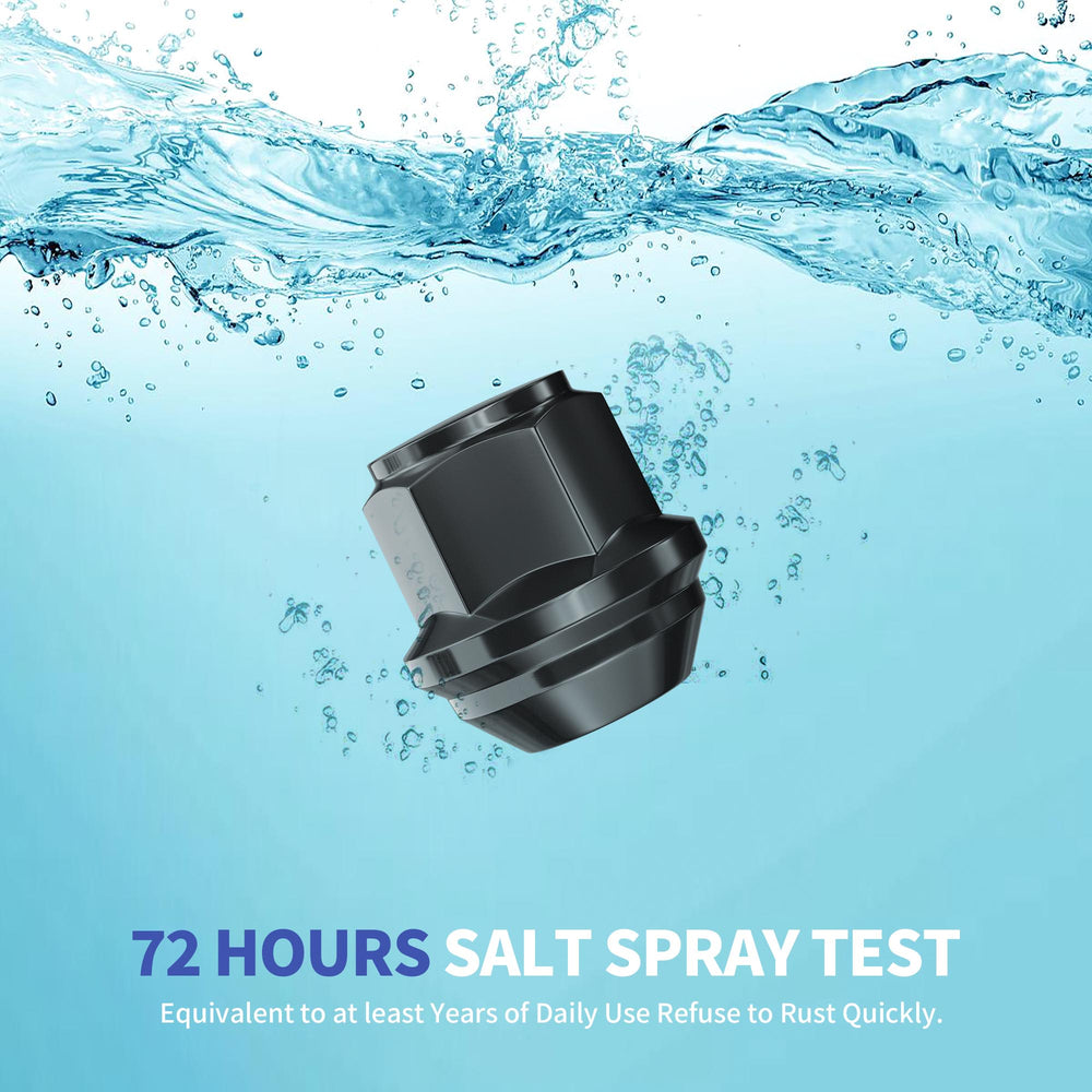 Richeer M12x1.5 Lug Nuts, 20PCS Bulge Acorn, Closed End for Trucks & SUVs - Black