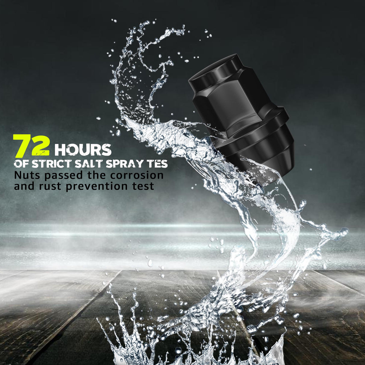 Richeer M14x1.5 Lug Nuts, 24PCS Bulge Acorn, Closed End for Trucks & SUVs - Black