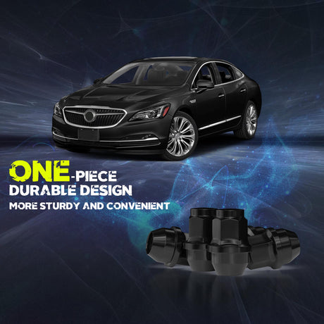 Richeer M14x1.5 Lug Nuts, 24PCS Bulge Acorn, Closed End for Trucks & SUVs - Black