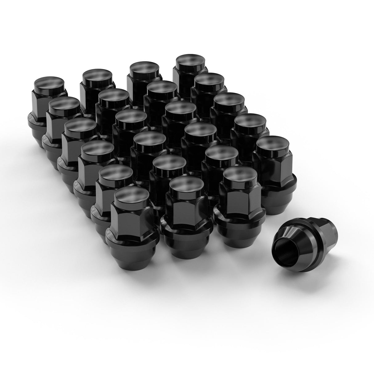 Richeer M14x1.5 Lug Nuts, 24PCS Bulge Acorn, Closed End for Trucks & SUVs - Black