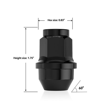 Richeer M14x1.5 Lug Nuts, 24PCS Bulge Acorn, Closed End for Trucks & SUVs - Black