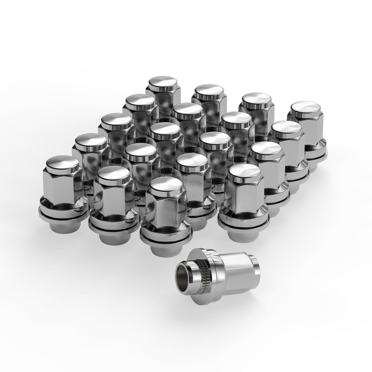 Richeer M14x1.5 Lug Nuts, 24PCS Bulge Acorn, Closed End for Trucks & SUVs - Chrome