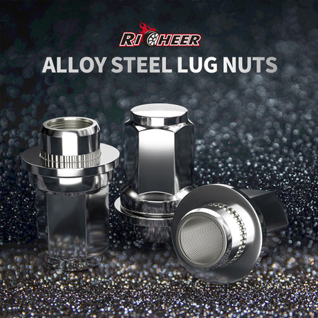 Richeer M12x1.5 Lug Nuts, 24PCS Bulge Acorn, Closed End for Trucks & SUVs - Chrome