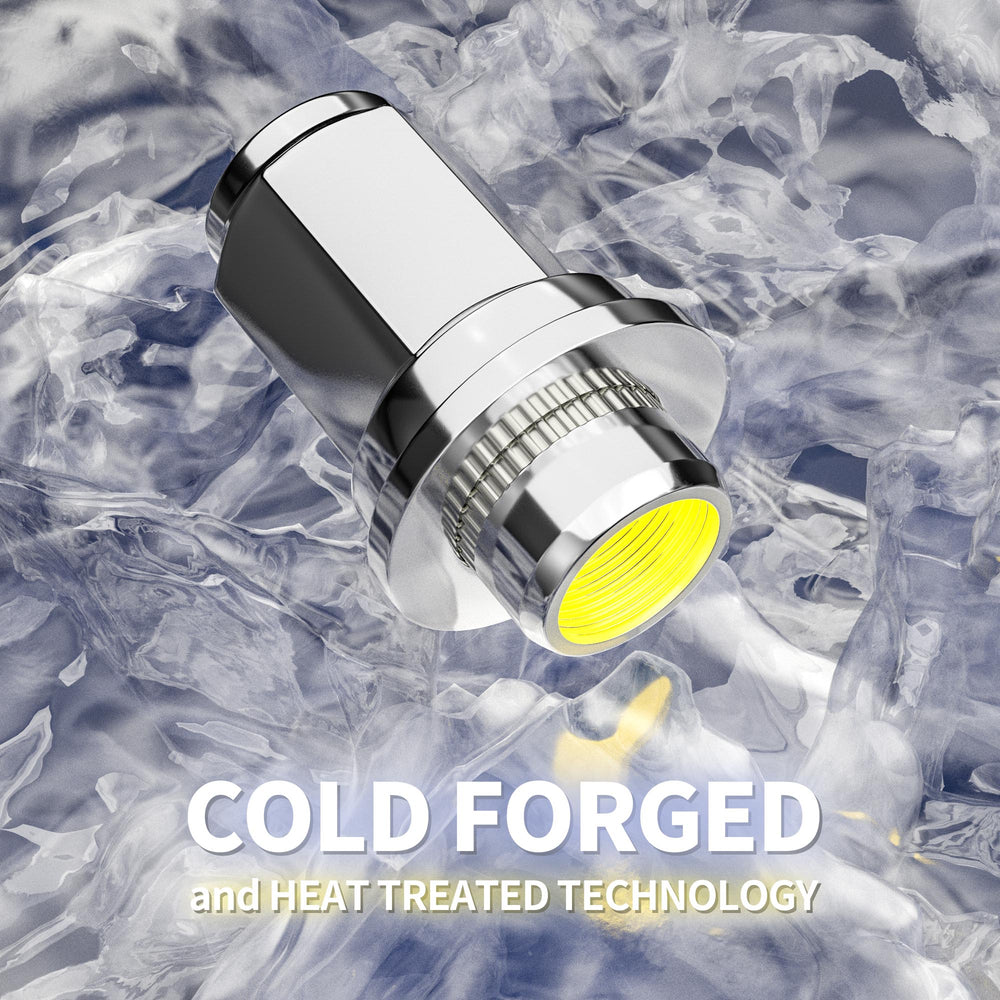 Richeer M12x1.5 Lug Nuts, 24PCS Bulge Acorn, Closed End for Trucks & SUVs - Chrome