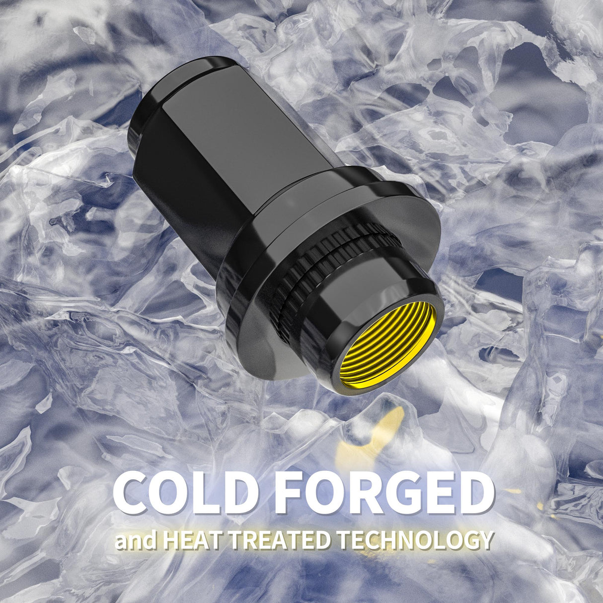 Richeer M12x1.5 Lug Nuts, 24PCS Bulge Acorn, Closed End for Trucks & SUVs - Black