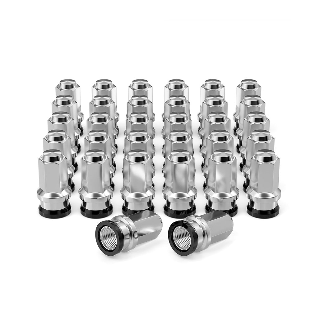 Richeer M14x1.5 Lug Nuts, 32PCS Spline Acorn, Closed End for Trucks & SUVs - Chrome