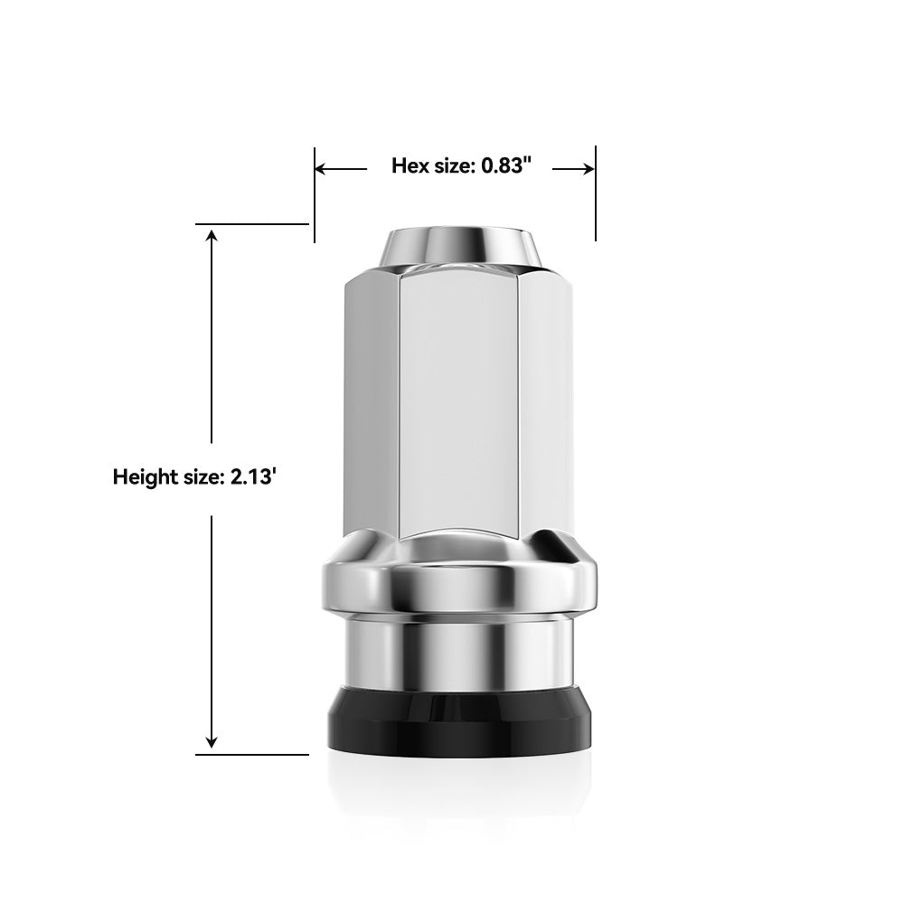 Richeer M14x1.5 Lug Nuts, 32PCS Spline Acorn, Closed End for Trucks & SUVs - Chrome