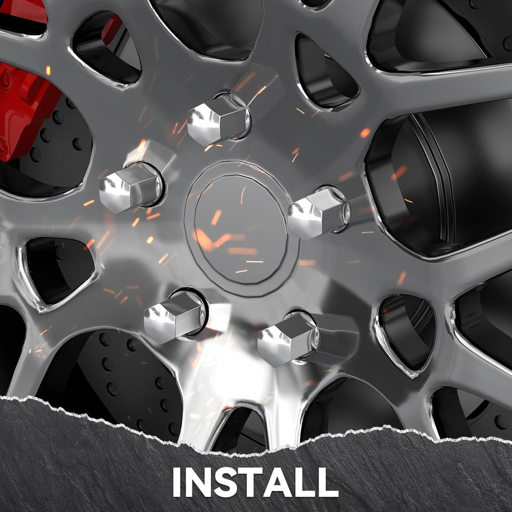 Richeer 9/16-18 Lug Nuts, 20PCS Bulge Acorn, Closed End for Trucks & SUVs - Chrome