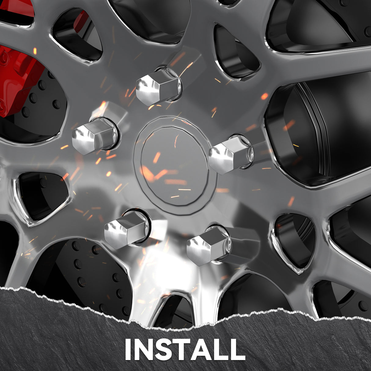 Richeer 9/16-18 Lug Nuts, 20PCS Bulge Acorn, Closed End for Trucks & SUVs - Chrome