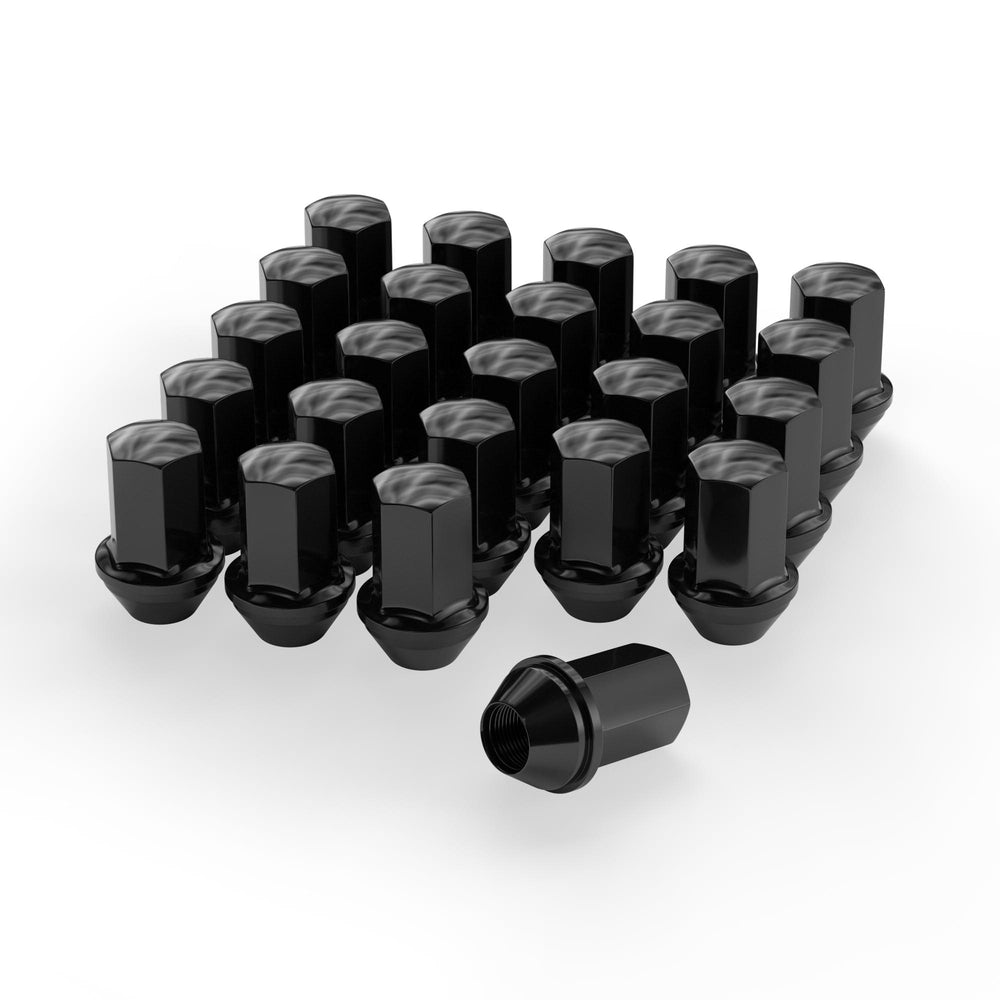 Richeer M14x1.5 Lug Nuts, 24PCS Bulge Acorn, Closed End for Trucks & SUVs - Black