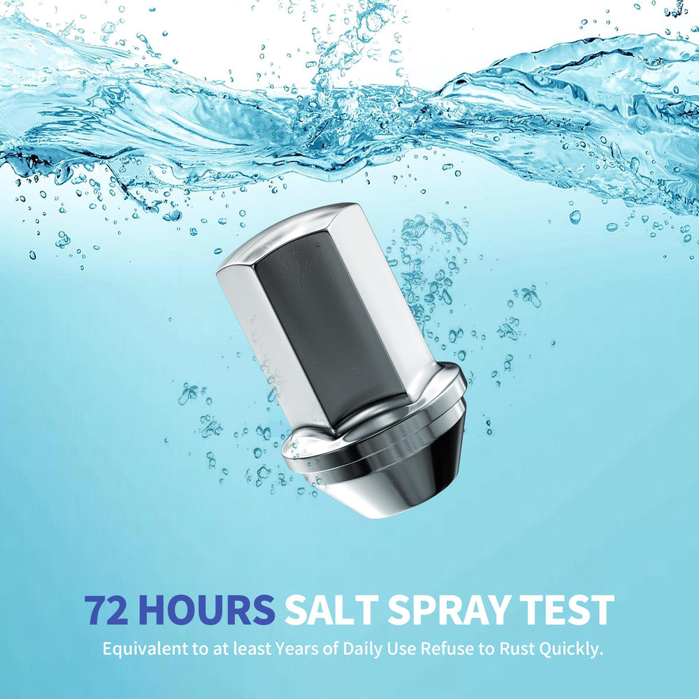 Richeer M14x1.5 Lug Nuts, 24PCS Bulge Acorn, Closed End for Trucks & SUVs - Chrome