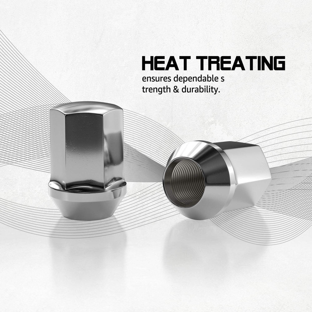 Richeer M14x1.5 Lug Nuts, 20PCS Bulge Acorn, Closed End for Trucks & SUVs - Chrome