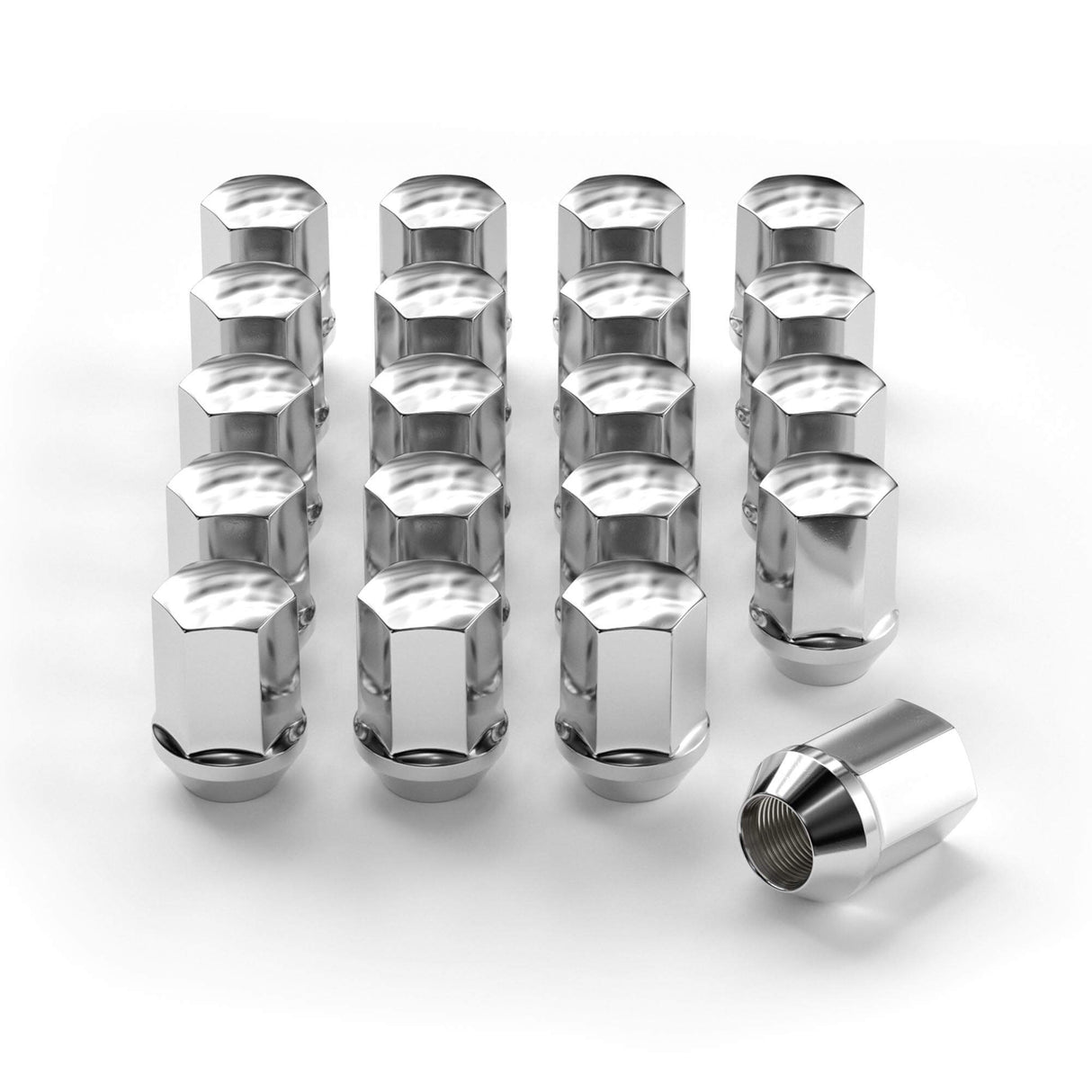 Richeer M14x1.5 Lug Nuts, 20PCS Bulge Acorn, Closed End for Trucks & SUVs - Chrome