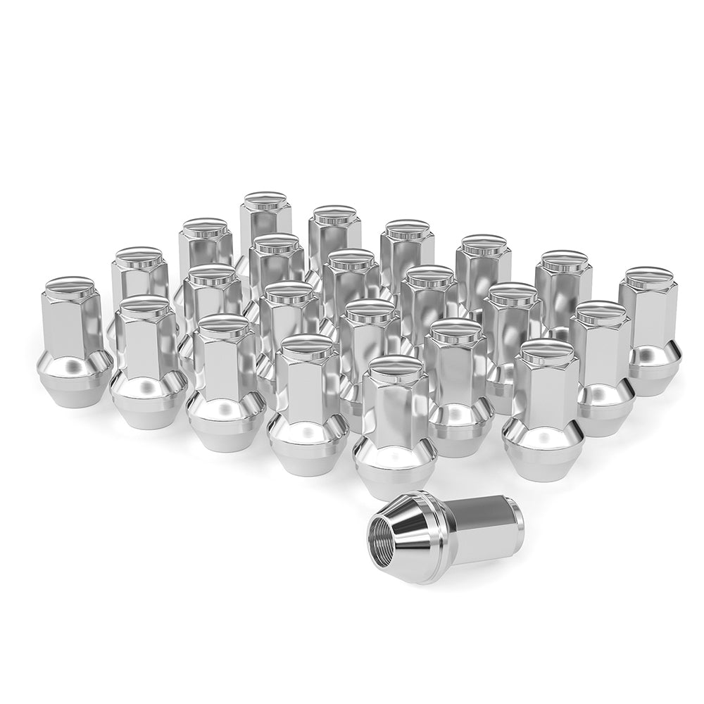 Richeer M14x2 Lug Nuts, 24PCS, Open End ET for Trucks & SUVs - Chrome