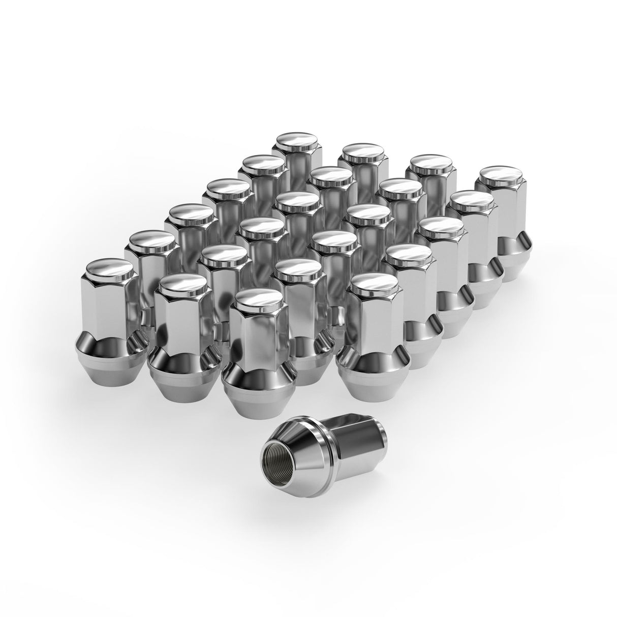 Richeer M14x2 Lug Nuts, 24PCS, Open End ET for Trucks & SUVs - Chrome