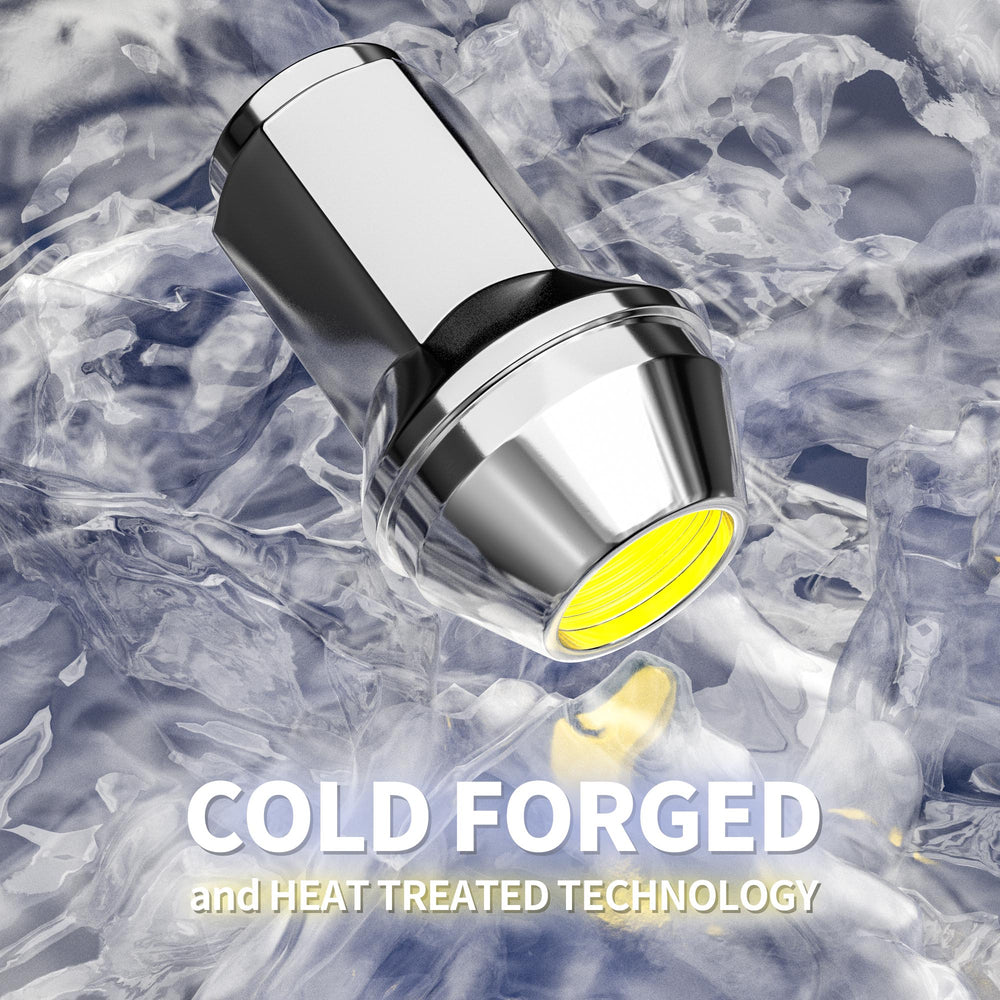 Richeer M14x2 Lug Nuts, 24PCS, Open End ET for Trucks & SUVs - Chrome