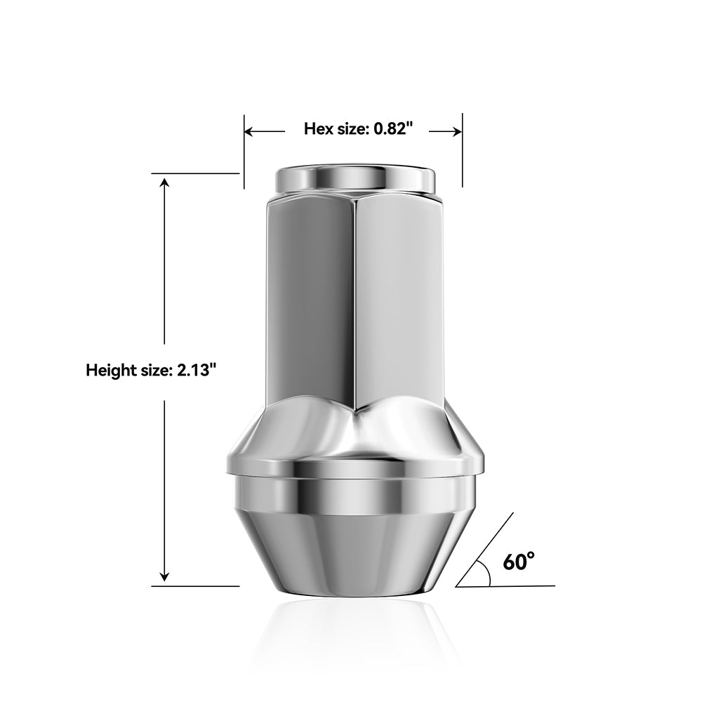 Richeer M14x2 Lug Nuts, 24PCS, Open End ET for Trucks & SUVs - Chrome