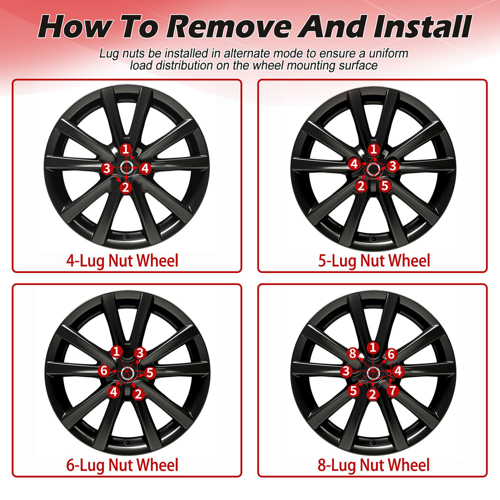 Richeer M14x1.5 Lug Nuts, 20PCS Spike, Closed End for Trucks & SUVs - Black